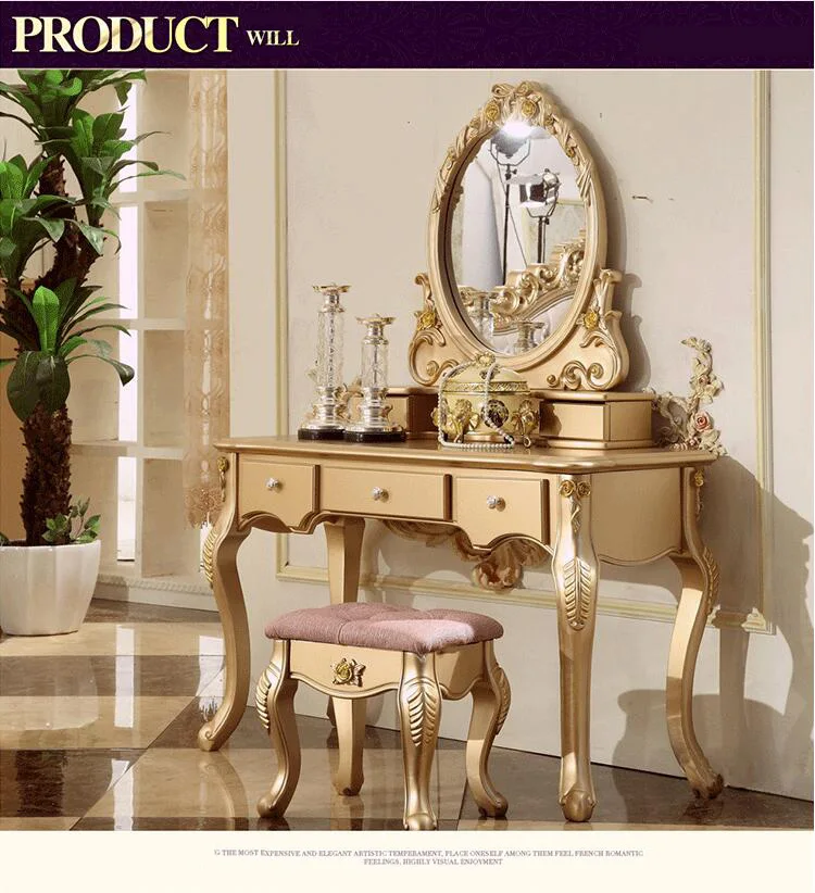 European mirror table antique bedroom dresser French furniture french dressing table p10069