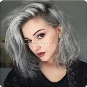 gray wig bob