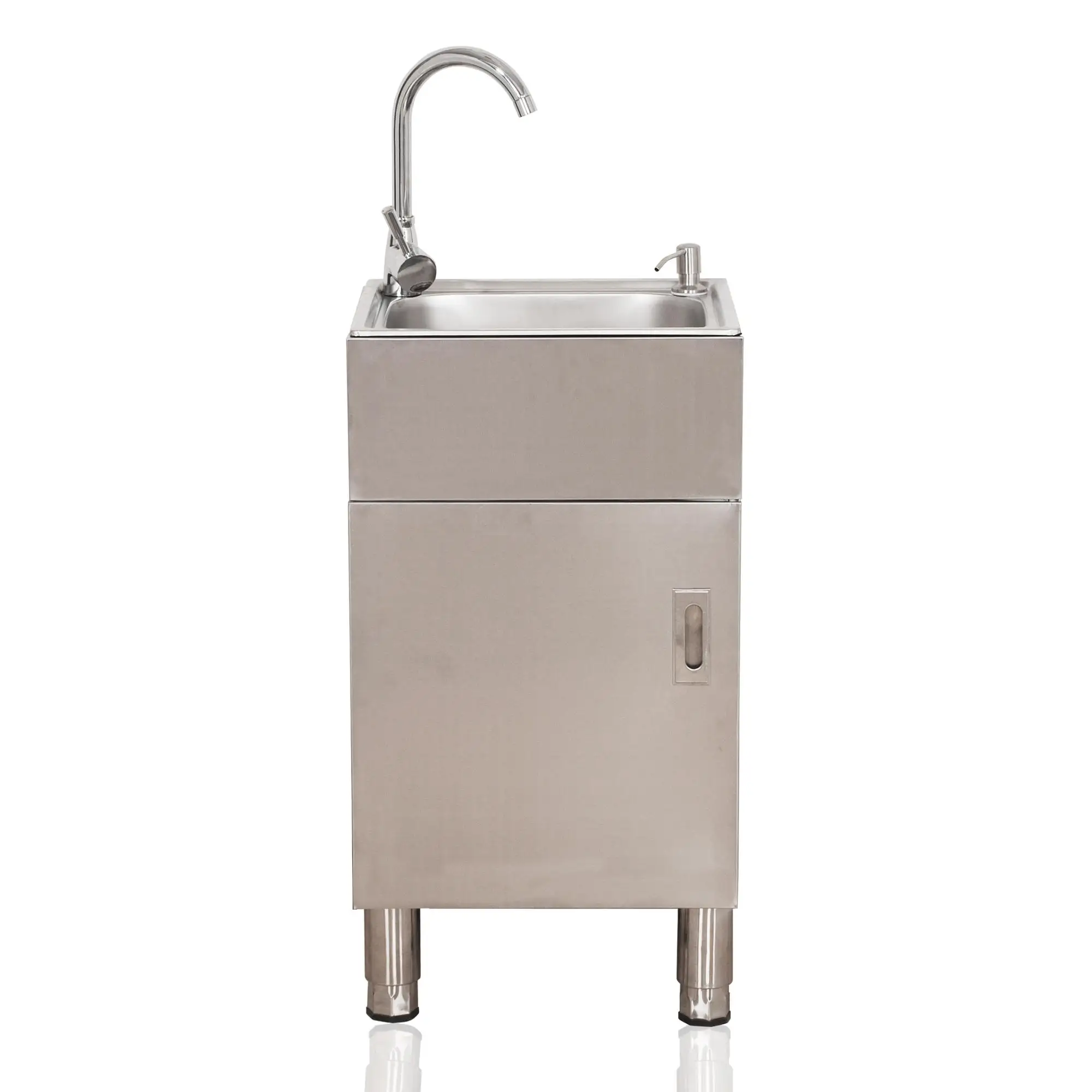 Sink Cabinet Integrated All Stainless Steel Single Trough Laundry Cabinet Balcony Wash Basin