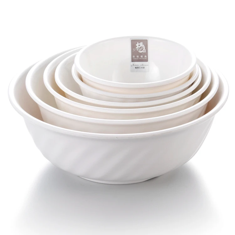 Reusable Plastic Melamine White Soup Serving Bowl Set - Buy Serving ...