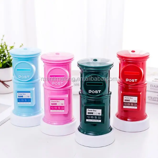 Mini Post Office Bank Retro Creative Mailbox Money Box Children Coins ...