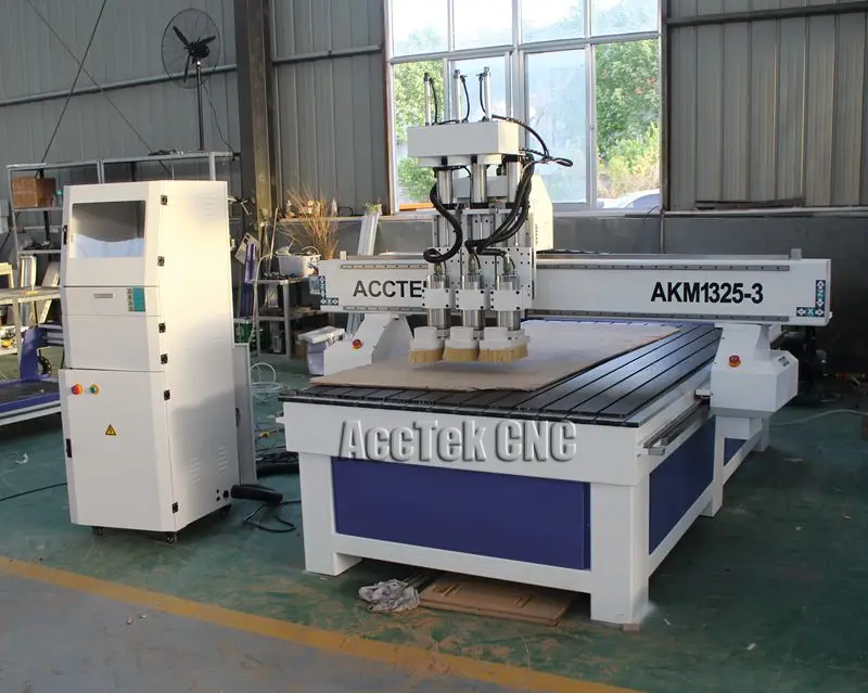 China 3 heads high accuracy wood router for engraving cutting  AKM1325-3