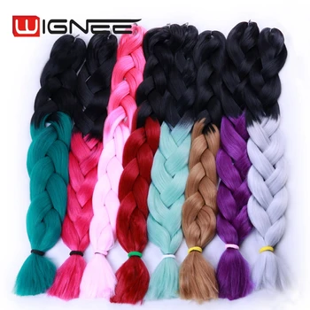 24 100g Pcs Synthetic Braiding Hair Extensions Wignee High Temperature Fiber Crochet Jumbo Braids More Colors For Option Buy Synthetic Braiding