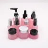 manufacturers wholesale whole set stock luxury cosmetic packaging serum pink glass dropper bottle