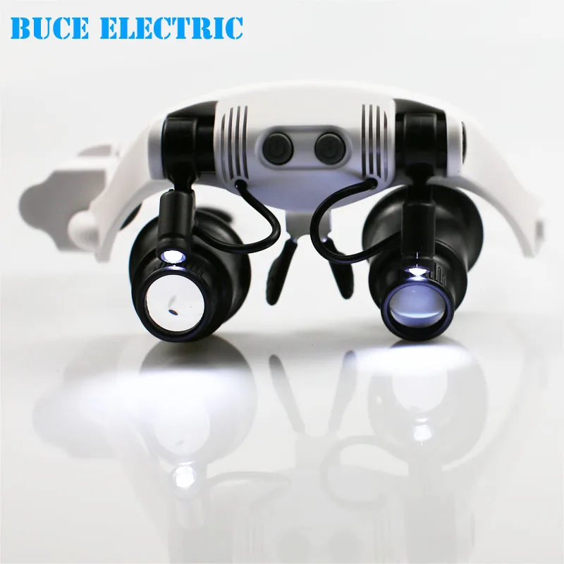 Headband Magnifying Glass With Two Led Clock Repair Magnifier Buy