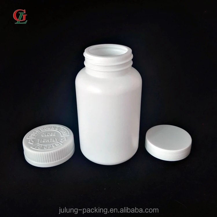Medical Pills Bottle Chemical Container 225cc White Solid Bottle And