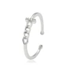 13930 openable design clear stone ring,adjustable jewelry,women wear brass alloy silver color costume ring