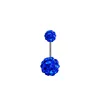 VRIUA Surgical Steel Assorted Colors With Double Epoxy Crystal Balls Belly Button Ring Navel Piercing Body Jewelry