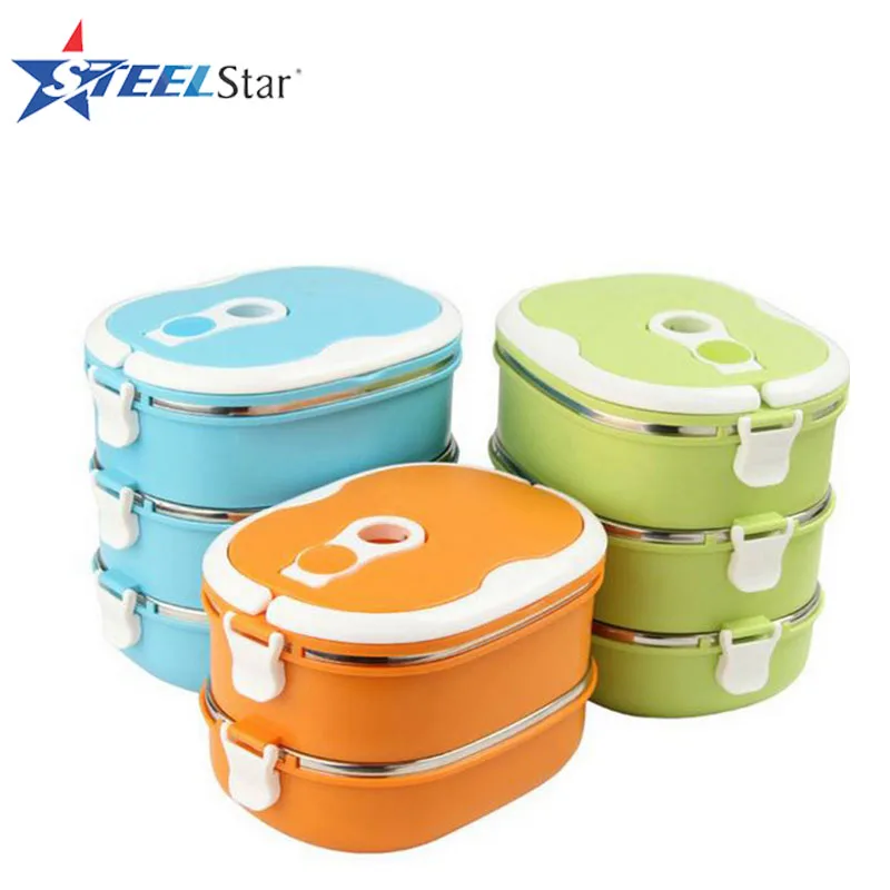 Ecofriendly Metal Innovative Round Stainless Steel Lunch Box With