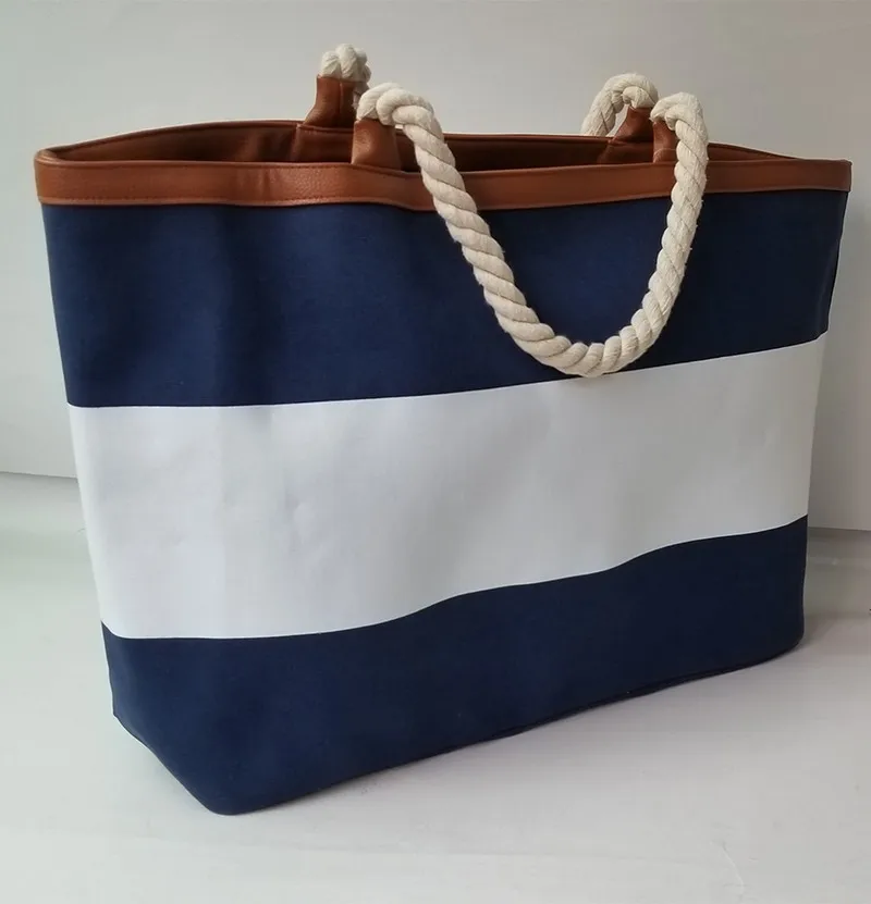 stripe beach tote