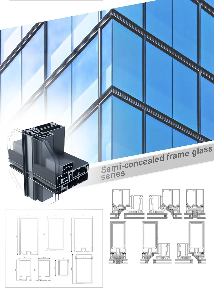 Powder Coated 6000 Series Aluminum Profile Curtain Wall Buy Curtain