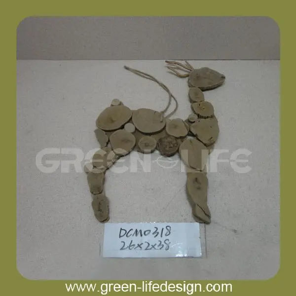 wooden deer sculpture