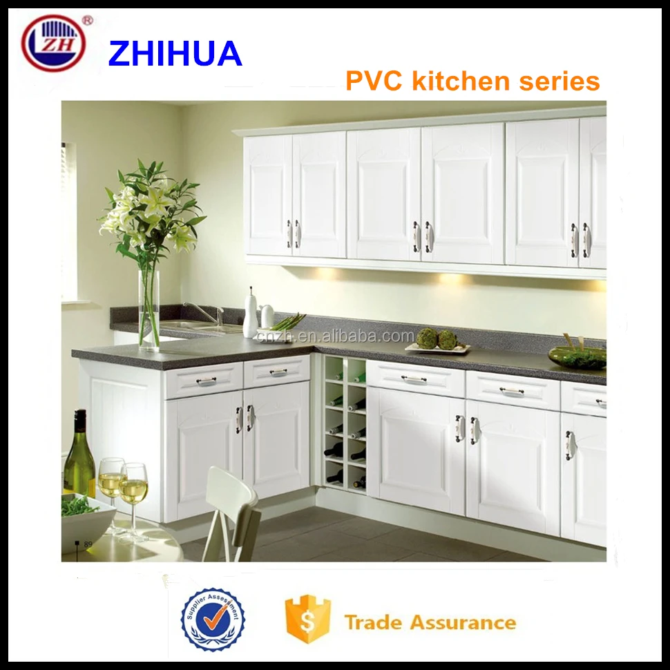 Cheap Price High Glossy Pvc Kitchen Cabinet With Mirror Finish