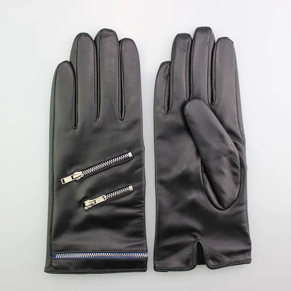 beautiful women sexy dress patterns chrome zipper hand gloves