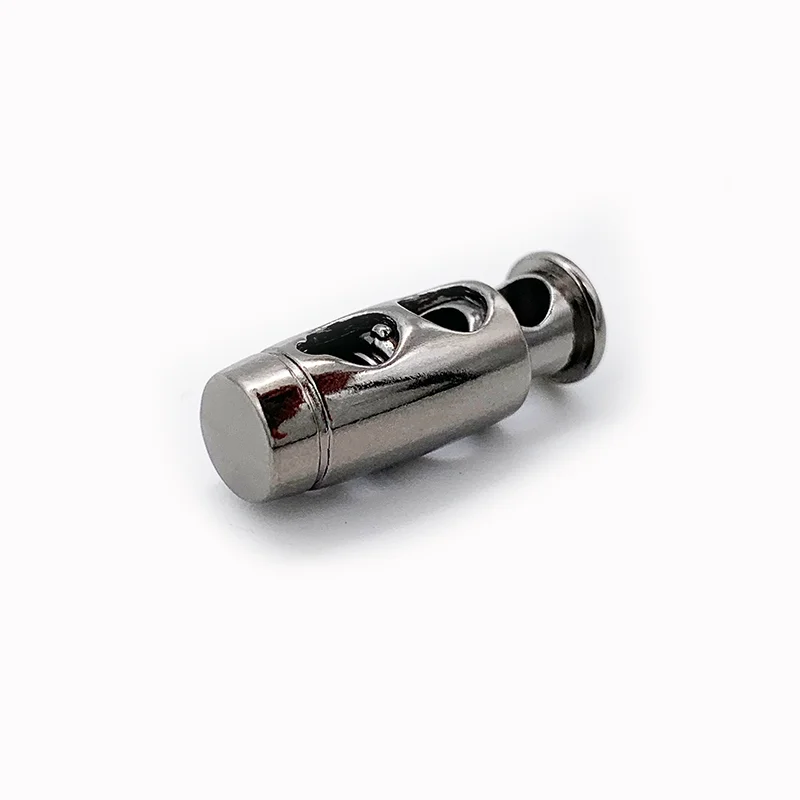 
Wholesale plating gun color metal double rope lock end stopper spring cord stopper 