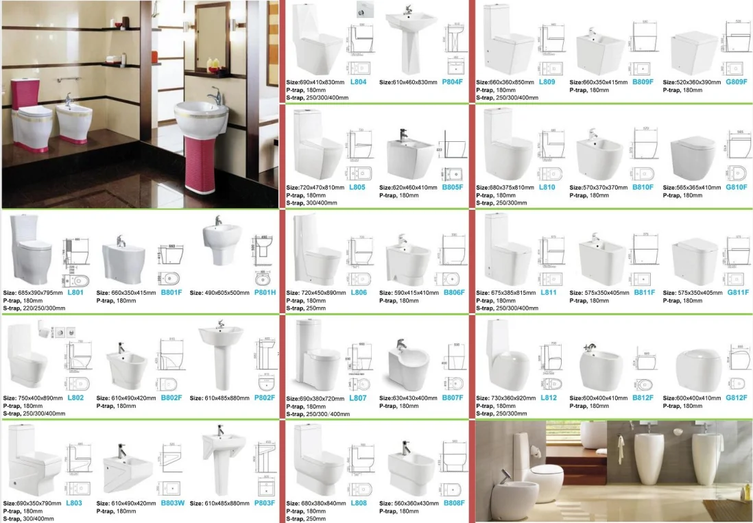 Ceramic Toilet Sink Combination P Trap Two Piece Water System Toilet