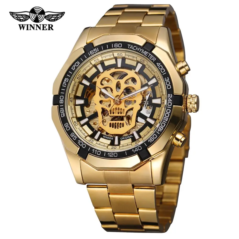 winner skeleton automatic mechanical watch