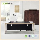 Hot selling modern office furniture design curved white glass executive ceo desk table