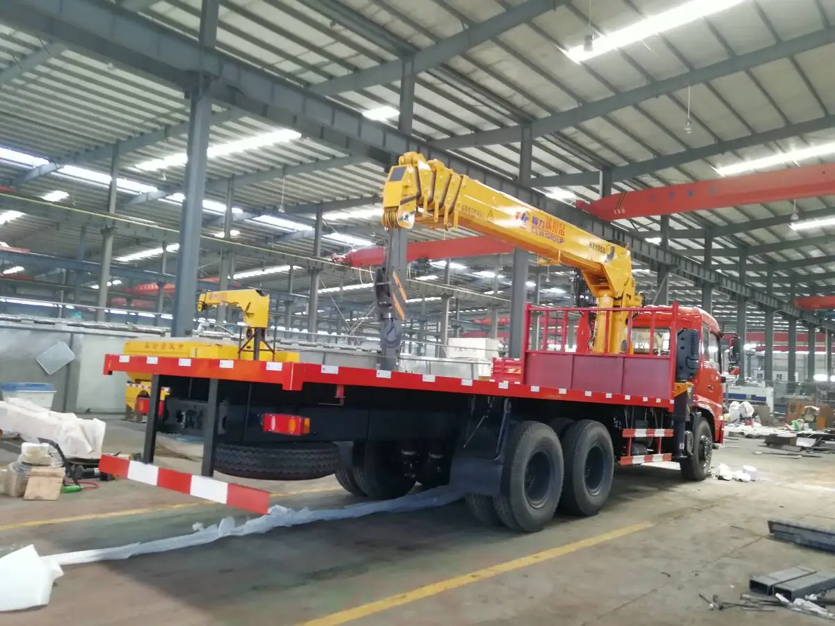 6x4 New Designed Right Hand Drive 10 Ton Telescopic Boom Flatbed Truck