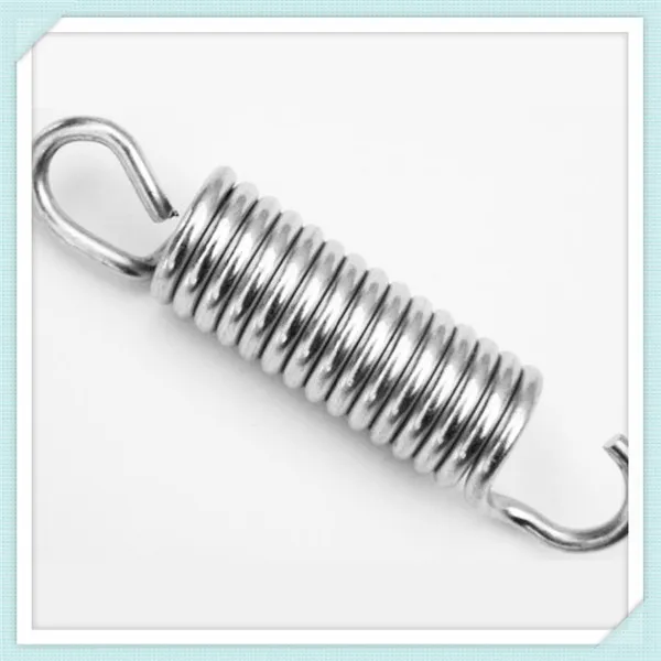 Silver Tone 31cm Long Metal Tension Coil Extension Helical Spring Hook 