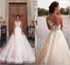 ASWY16 Sexy Back Transparent Short Sleeve Bridal Ball Gown Wedding Dress