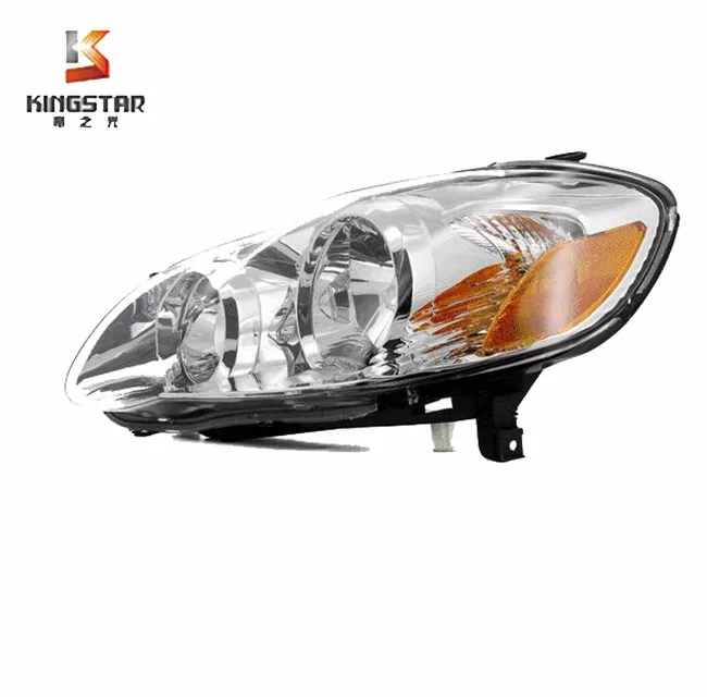 81110-02370 Headlights Assembly for 2003-2008 Toyota Carolla Chrome Housing Amber Relector Clear Lens Headlamps Passenger and Driver SIde 81150-02360 