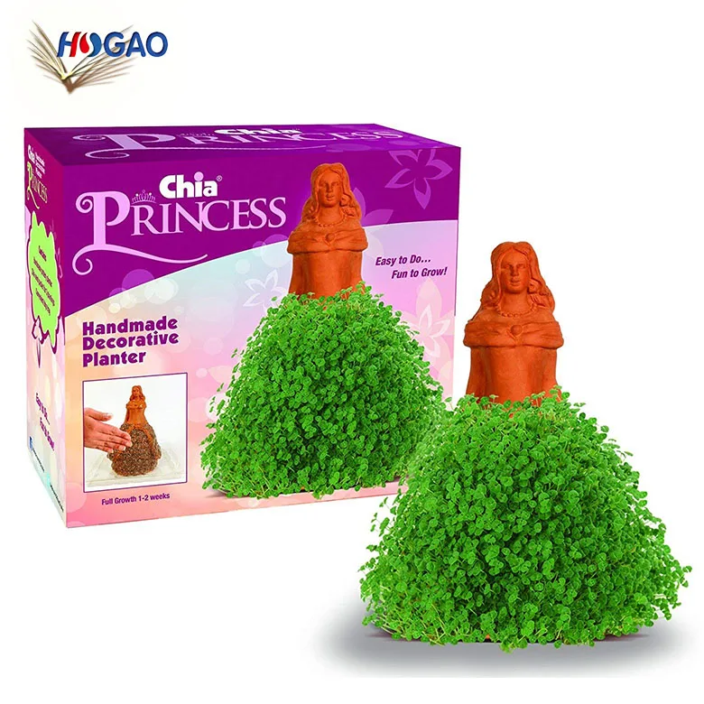 Factory direct sale cheap OEM Princess handmade decorative pottery planter head planter chia pets