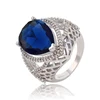 13671 Xuping white gold ring price in saudi arabia, gemstone silver color ring, saphire big stone ring