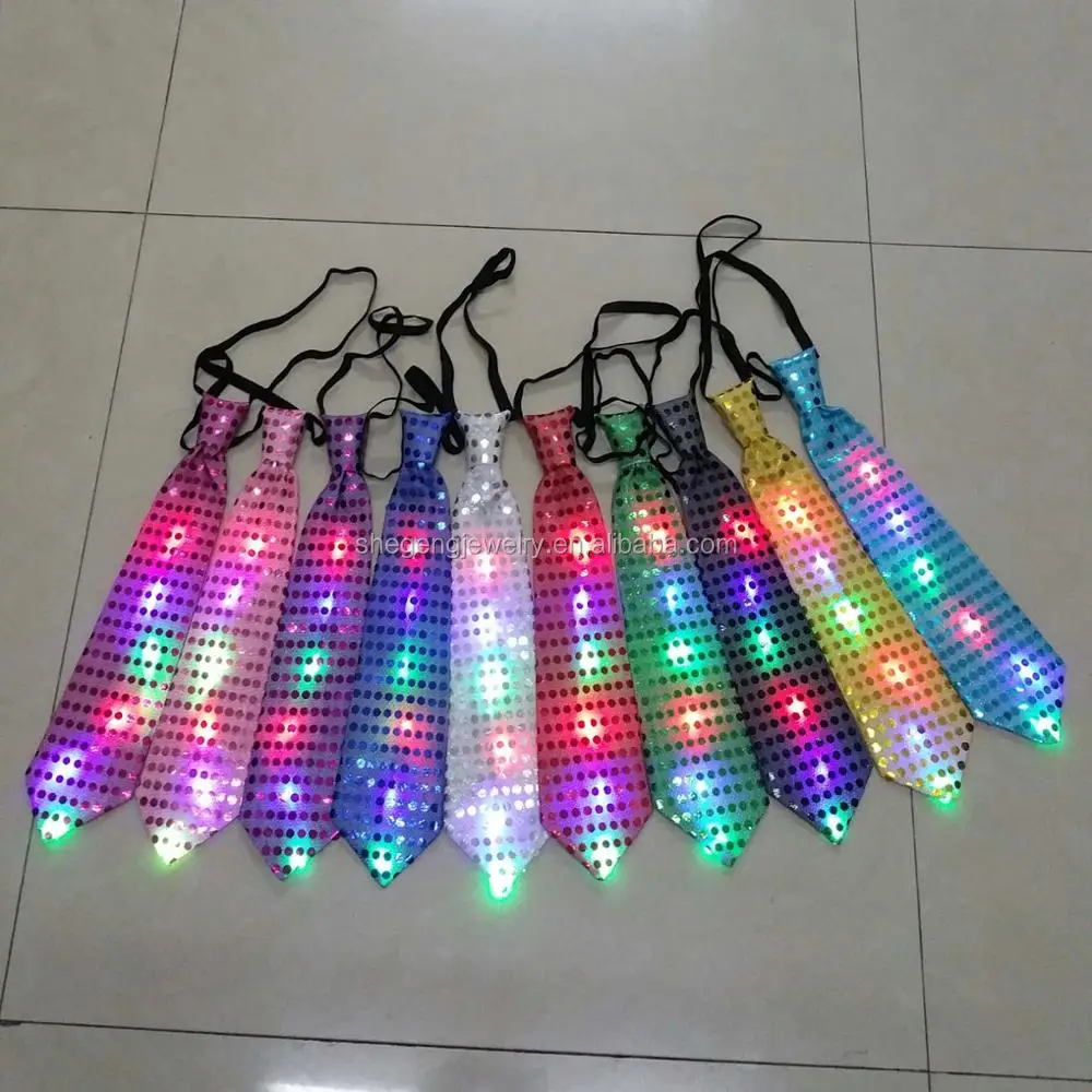 Lightup Sequins Led Flashing Blinking Necktie Buy Lightup Sequins
