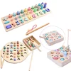 wholesale educational shape matching magnetic fishing game toys for kids
