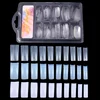 Wholesale 100Pcs blister packaging Half Curved Fake nail art tips Artificial ABS Nail French Nail Tips