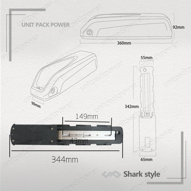 UPP Frame Hailong E-bike Battery 48V 14Ah Lithium ion Battery Safer Mount