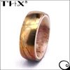 China Made Custom Jewelry And Bands Natural Deer Antler Sleeve Acid Etched Gold Damascus Steel Ring
