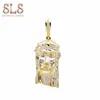Wholesale micro pave jewelry manufacturer cubic zirconia mens jewelry micro pave jesus face pendant hip hop