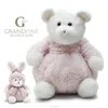 Luxury stuffed pink bear make your own doll with rabbit hat EN71 test report and CE mark and Reach docs