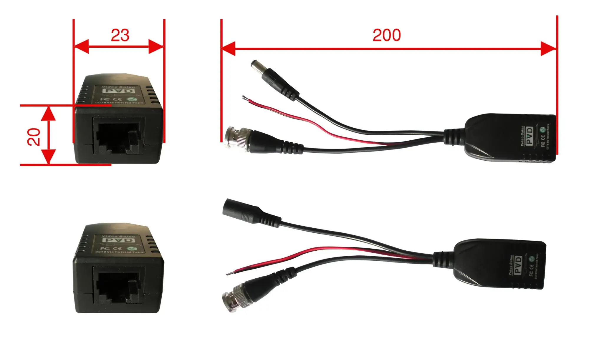 CCTV analog camera BNC to RJ45 video balun with power with power