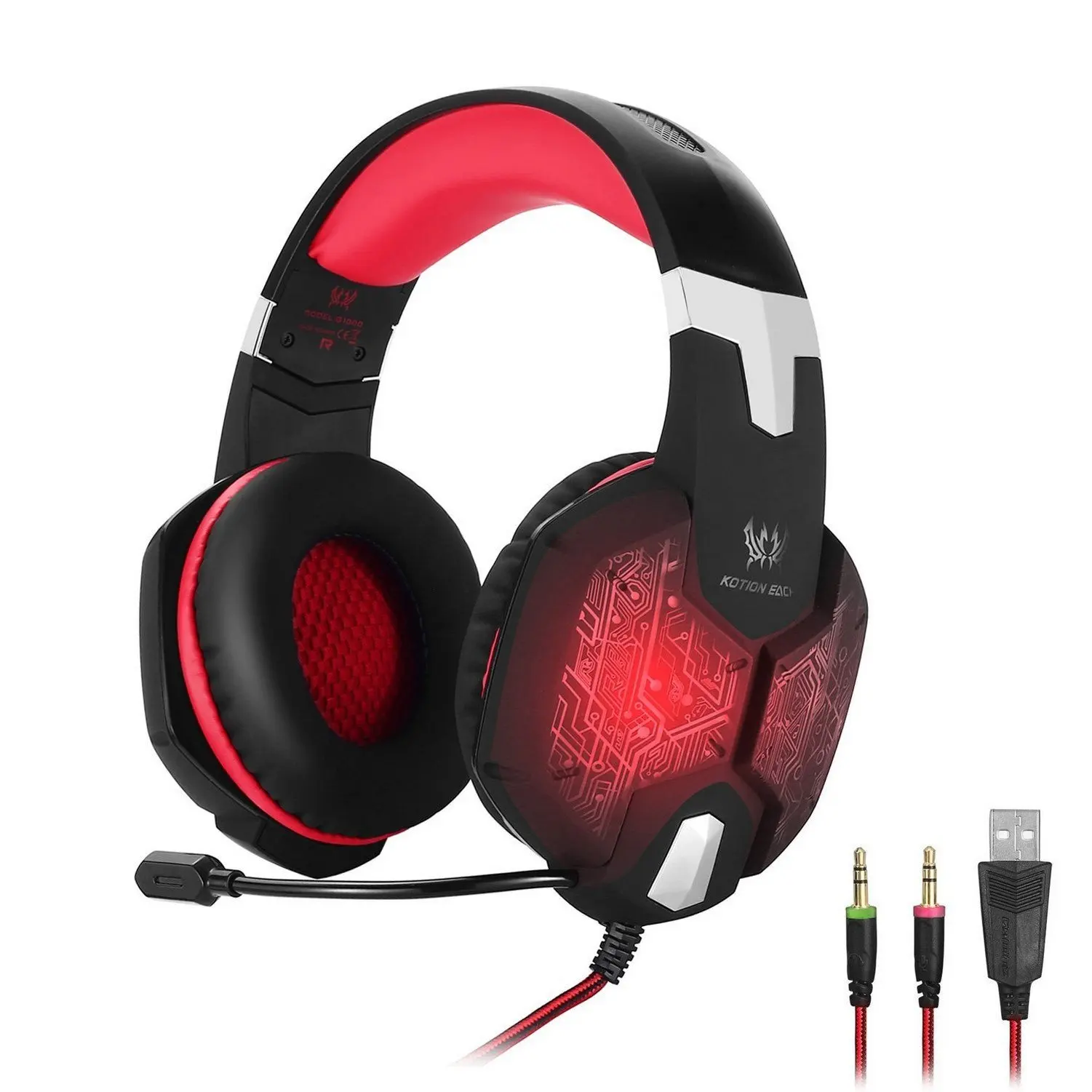 Buy Computer Headset with Microphone Red Professional ...