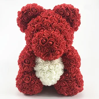 love heart rose bear