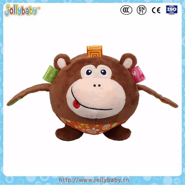Sozzy animal shape plush ball toy with ring bell inside