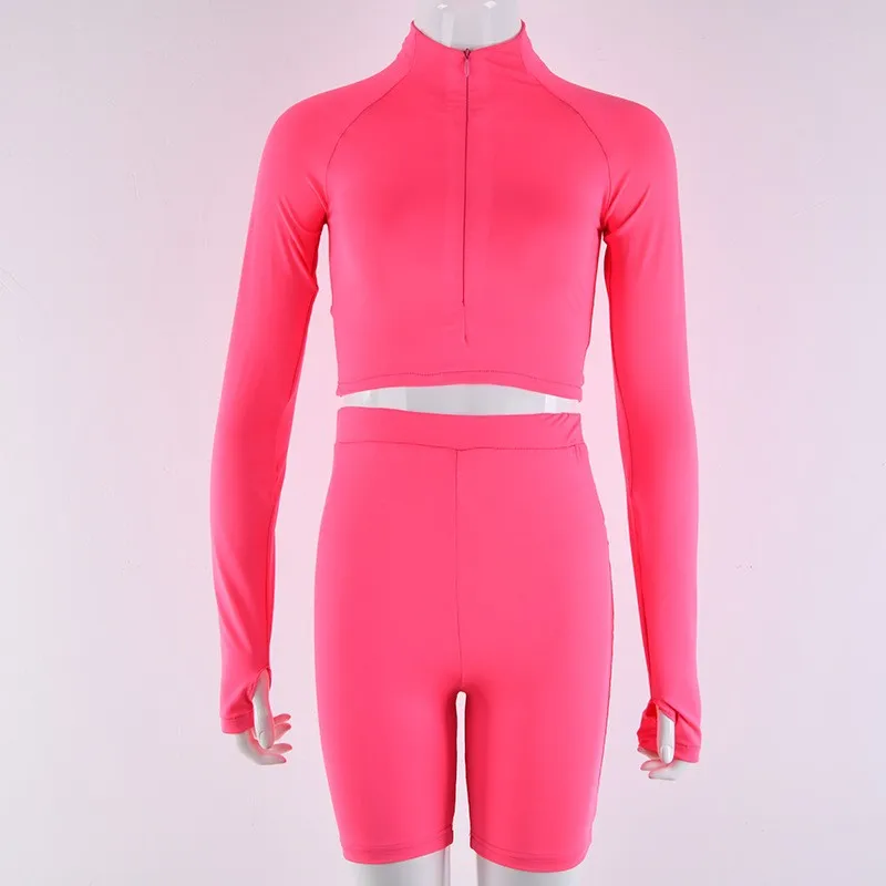 Amazon Women Two Pieces Sports Clothes Sets 2018 Ladies Sexy Crop Top