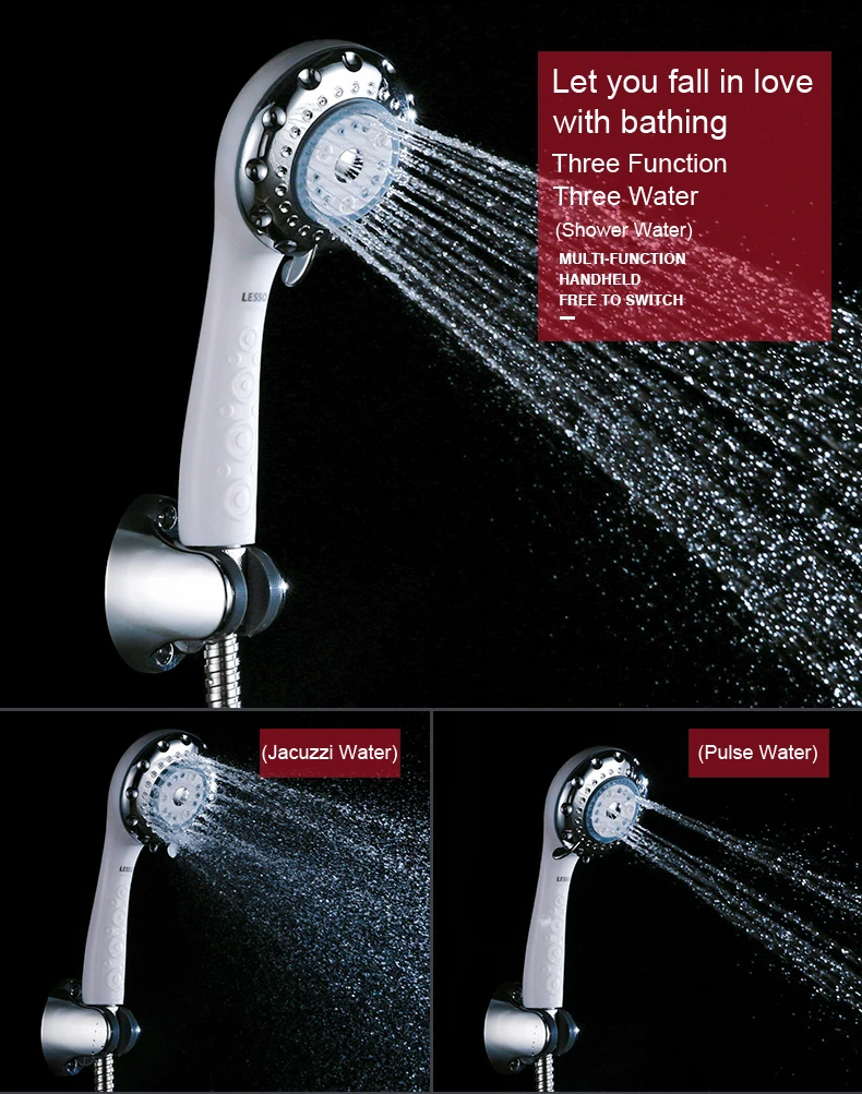 WP06512 moisture proof and water saving medium pressure rainfall hand held shower head