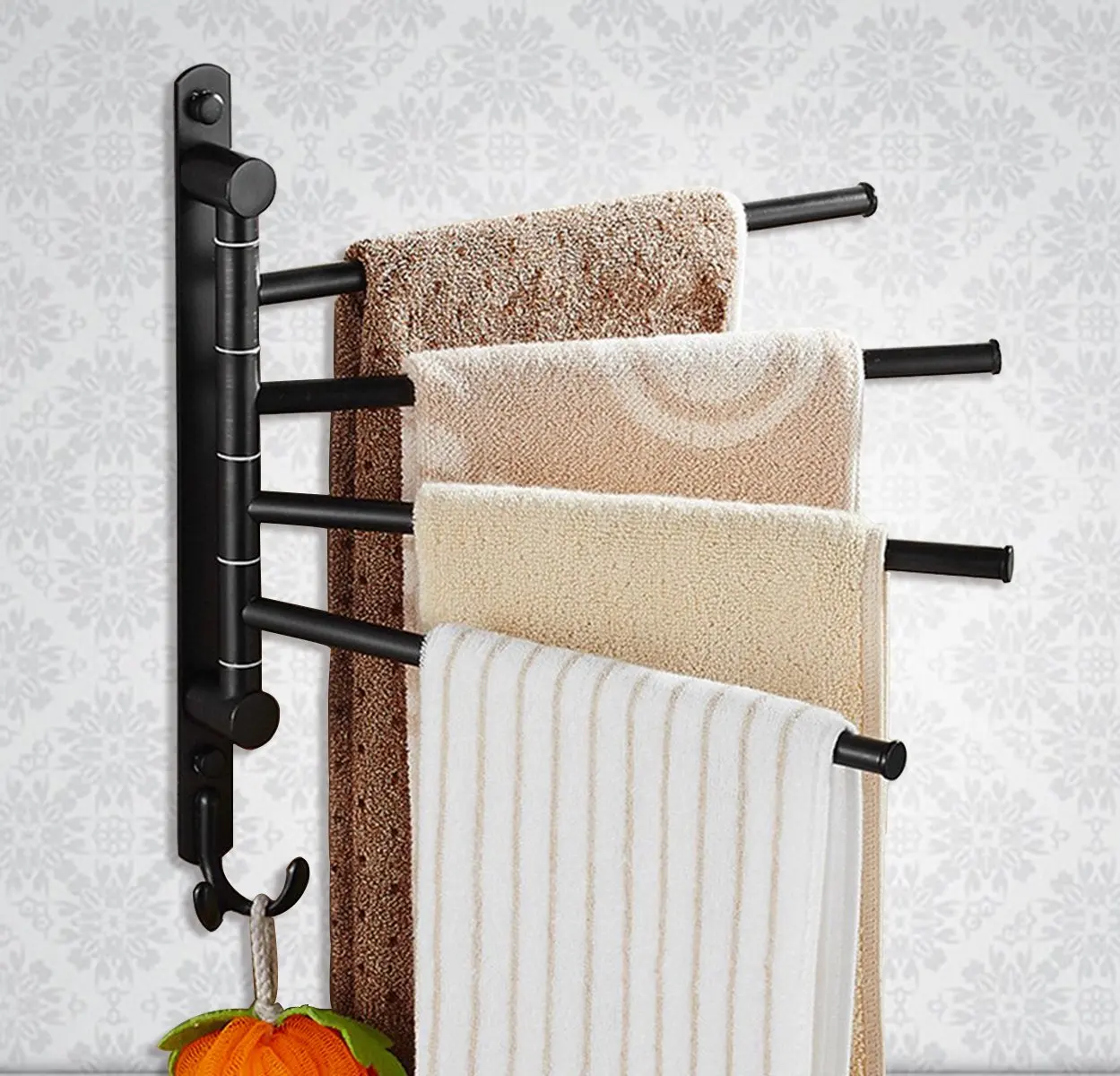 Wall Mounted Towel Rack Bathroom Find Get Quotations Cbtone Swing Out Towel Rack Wall Mounted Oil Rubbed Bronze Swivel Bars For Bathroom With