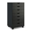 7 drawers black mdf wood kitchen 60 chest of drawer wide with factory price