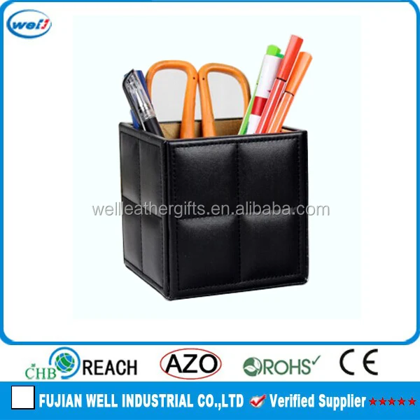 Classic Pu Leather Memo Cube With Pen Holder Buy Memo Cube With Pen