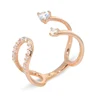 Opening ring female fashion trend personality Korean copper gilt simple exaggerated middle finger ring