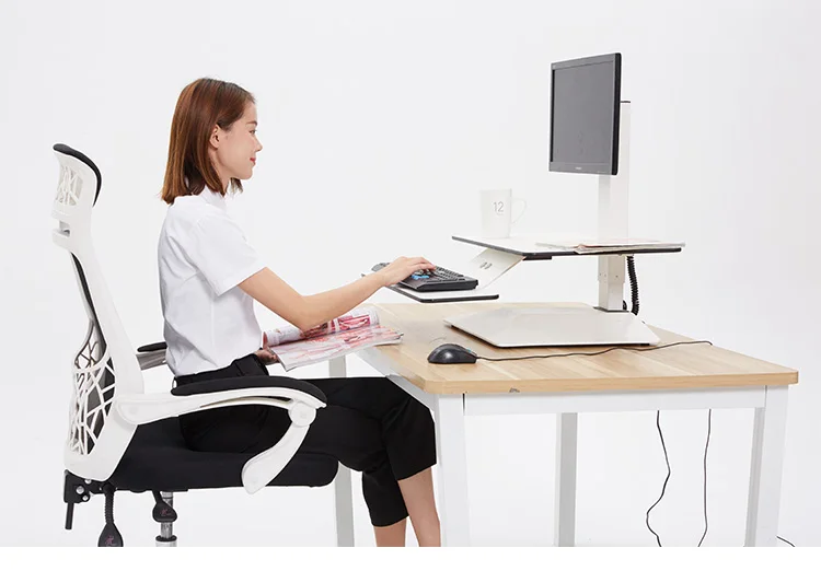 Adjustable Riser Automatic Sit Stand Desk For Computer That Raises