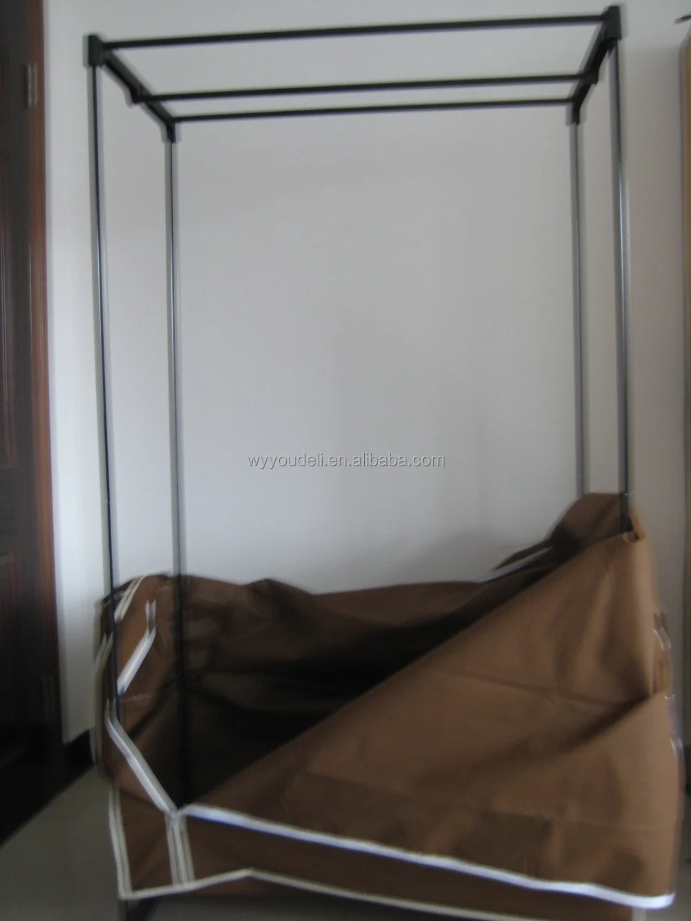 Hete verkoop doek kast, 600d opvouwbare kledingkast schuifdeur ...