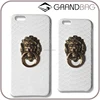 Good Quality White Color Lion Head Genuine Python Pattern Leather Cell Mobile Phone Case for Iphone 6s or for Iphone 6s Plus