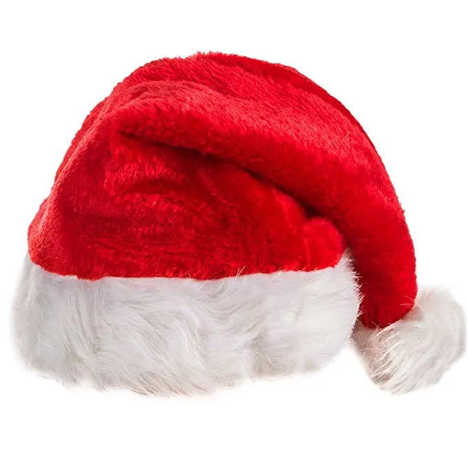 Wholesale Hot Sale Promotio<em></em>nal Custom Velvet Red Christmas Santa Hat For Gifts