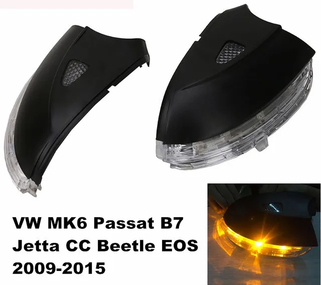 Smoked Lens Side Mirror Sequential Blink Turn Signal Light For Golf 6